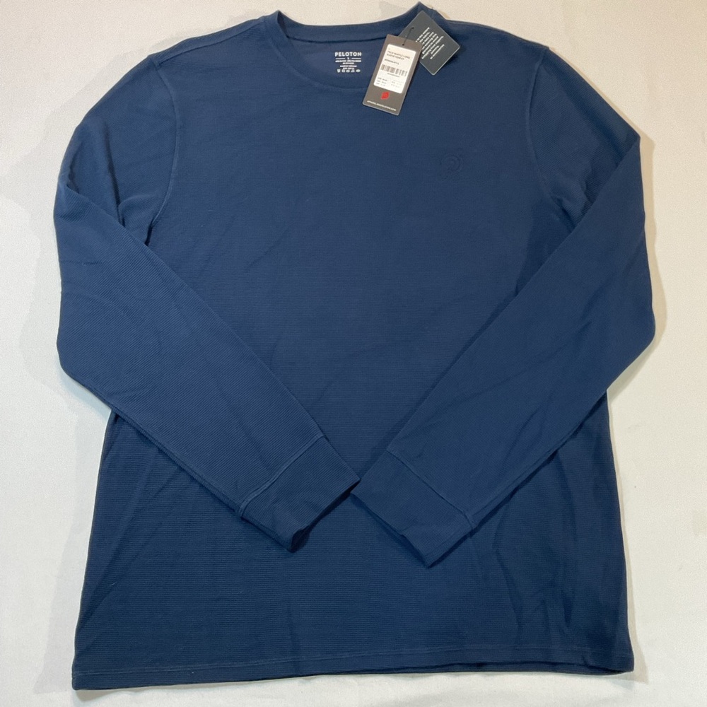 Peloton NWT Long‎ SLeeve Navy Blue Waffle Size Large Crewneck